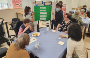 Figure 1 Residents sampling food choices at Extendicare Bayview's menu tasting event.